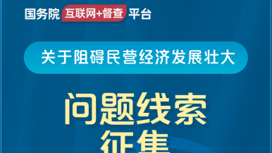 日b干b操b51网国务院“互联网+督查”平台公开征集阻碍民营经济发展壮大问题线索